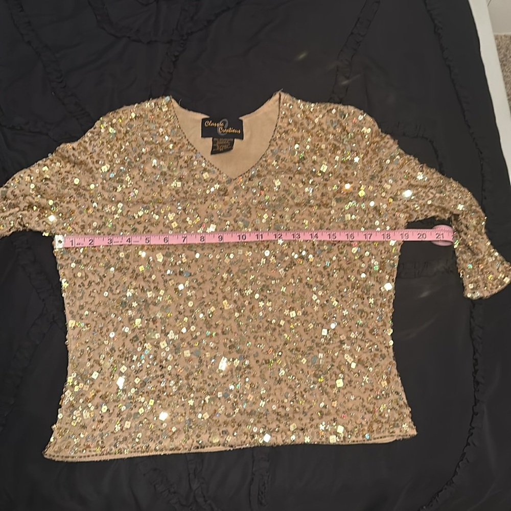 Gold sequined top - Picture 4 of 5